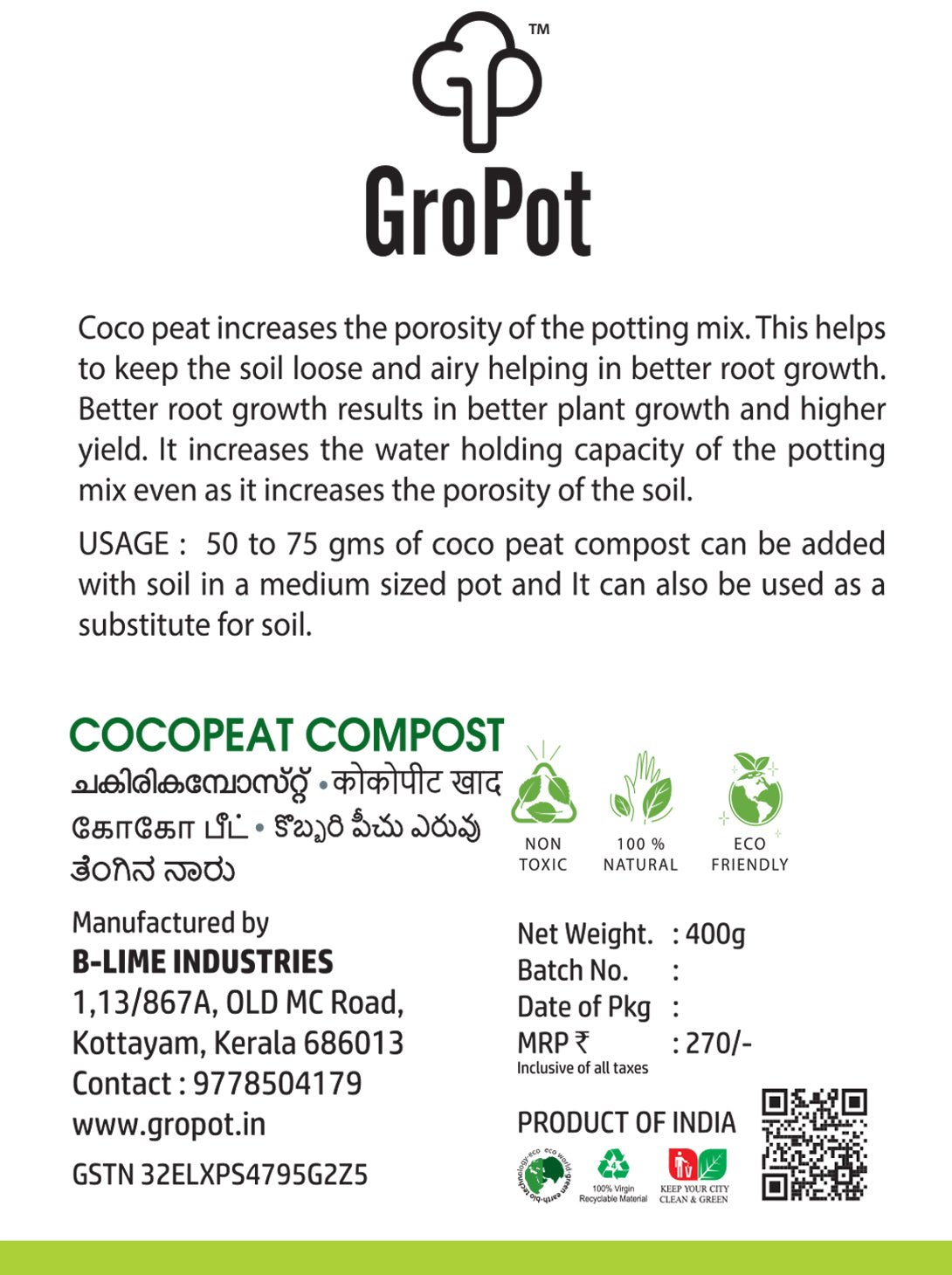 Gropot Cocopeat Compost