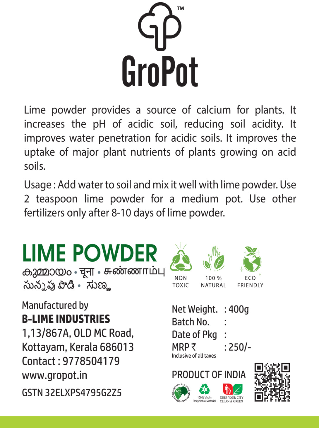 Gropot Lime Powder